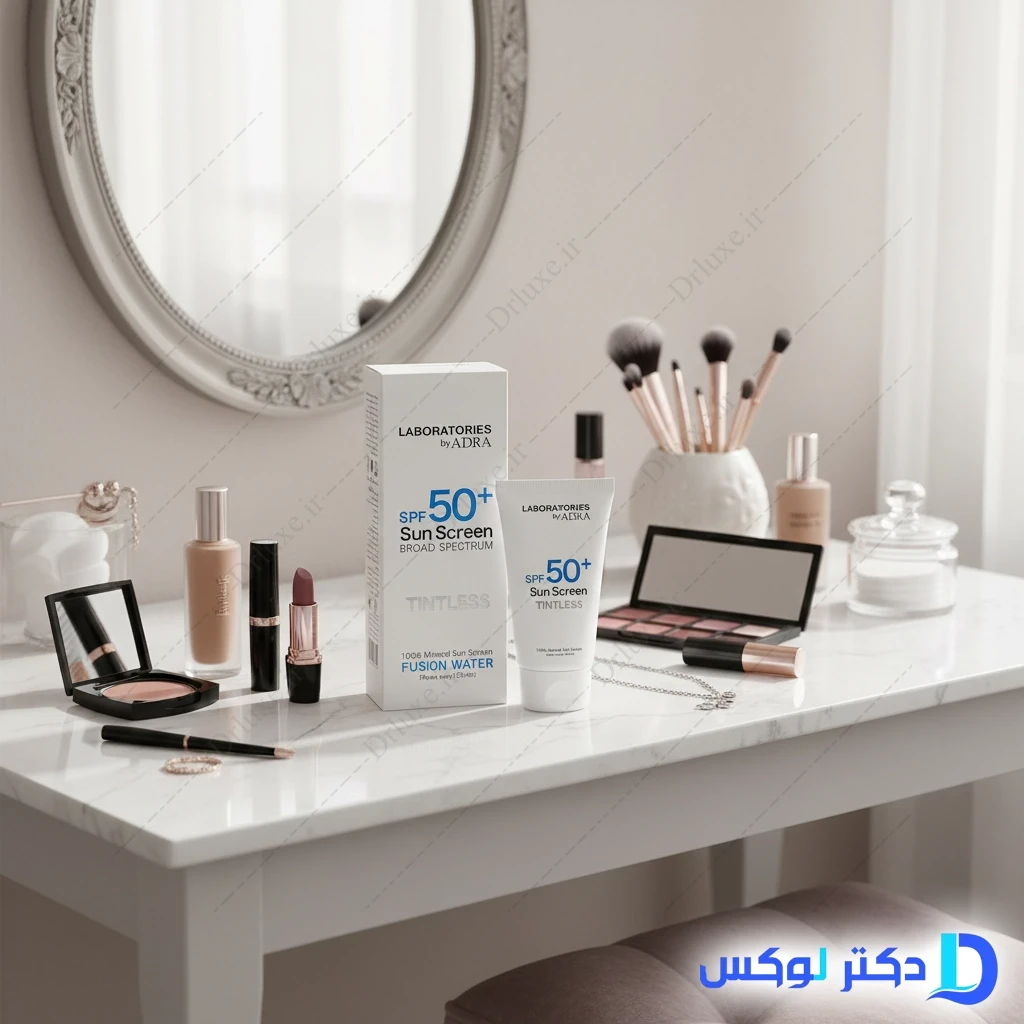 کرم ضد آفتاب SPF50 فیوژن واتر بی رنگ آدرا